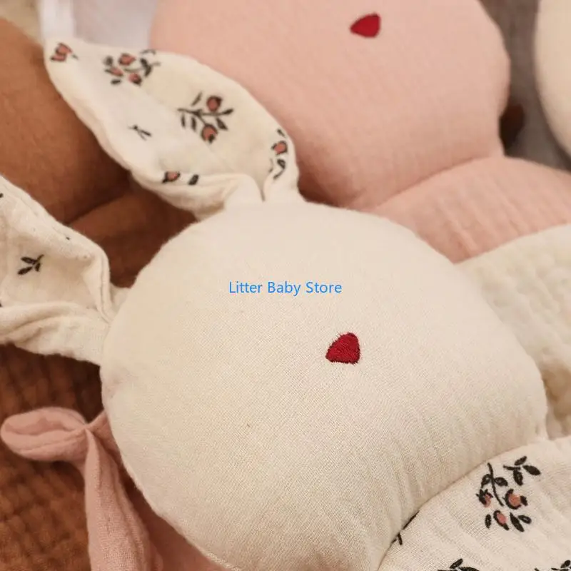 

N80C Printed Security Blanket Rabbit Soothe Appease Towel Soft Saliva Towel