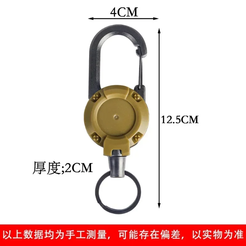 1Pc Retractable Heavy Duty Pull Reel badge reel Key Chains Strong Steel Wire Rope Buckle Spring Key Ring Outdoor Keychain