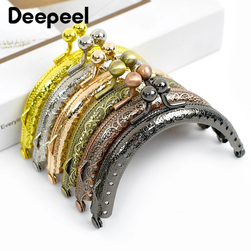 5/10 adet Deepeel 8.5 cm Metal Çanta Çerçeve Kolu Kabartmalı Öpücük Klipsler Çanta Kolları Donanım DIY Dikiş Parantez Bagaj Aksesuarları