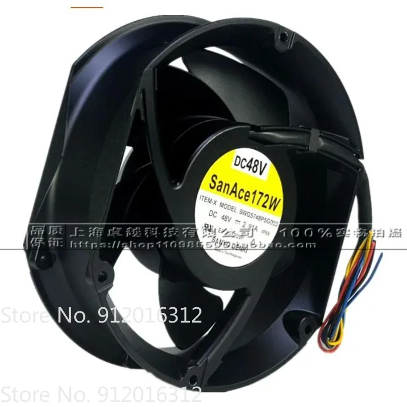 Original Fan for SanAce172W 9WG5748P5G003 48V 2.91A 17CM Inverter Cooling Fan 172 * 172 * 51mm