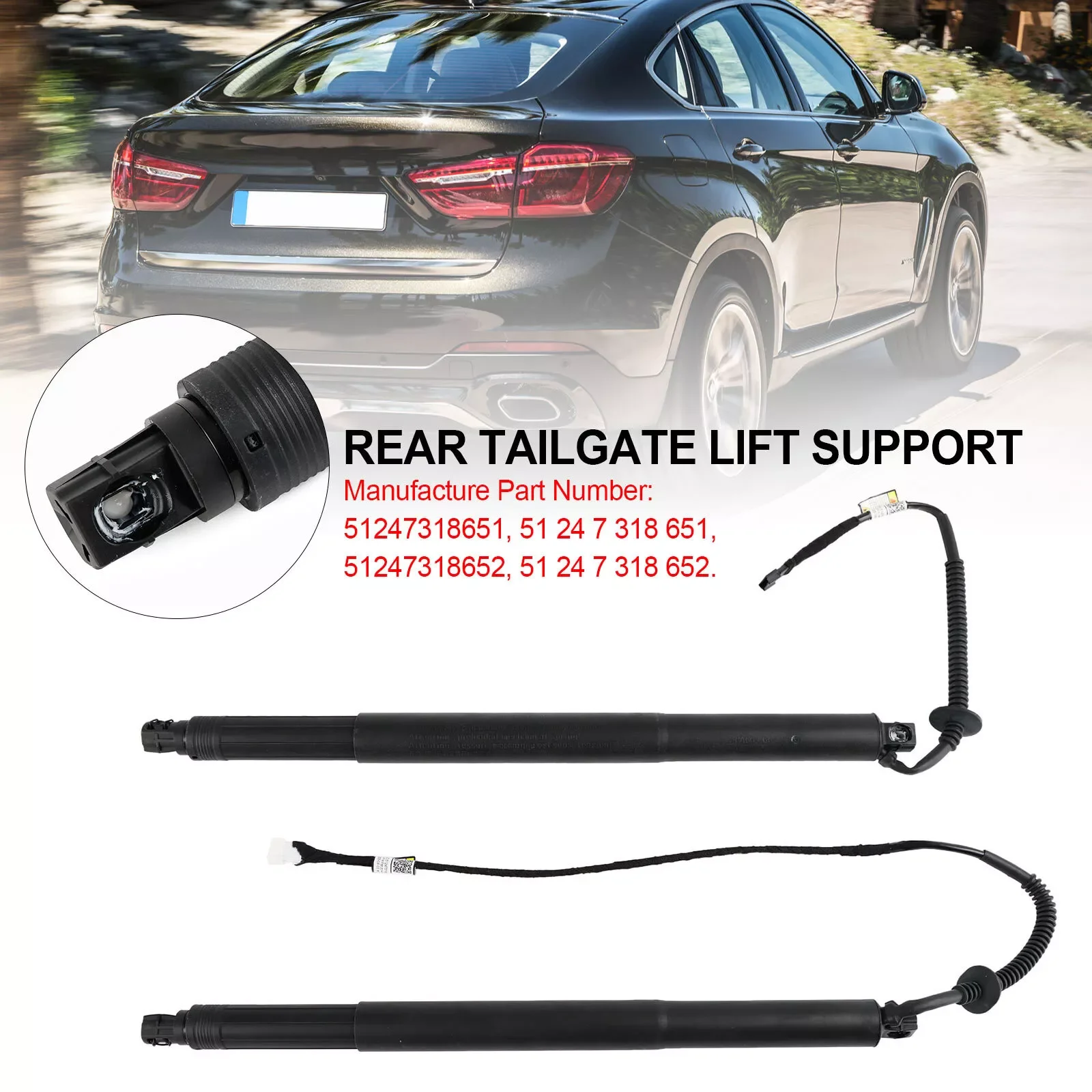 2PCS NEW Electronic Auto Trunk Lid Spring Lifts Power TailgateElectric Tailgates For BMW X6 F16 F86 51247318651 51247318652