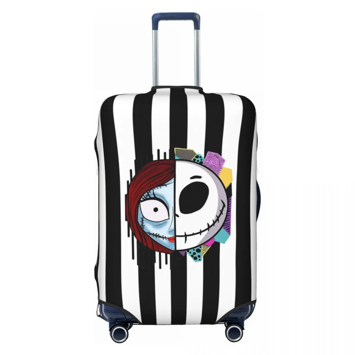 

Custom Jack Skellington And Sally Luggage Cover Protector Funny Nightmare Before Christmas Travel Suitcase Covers for 18-32 Inch