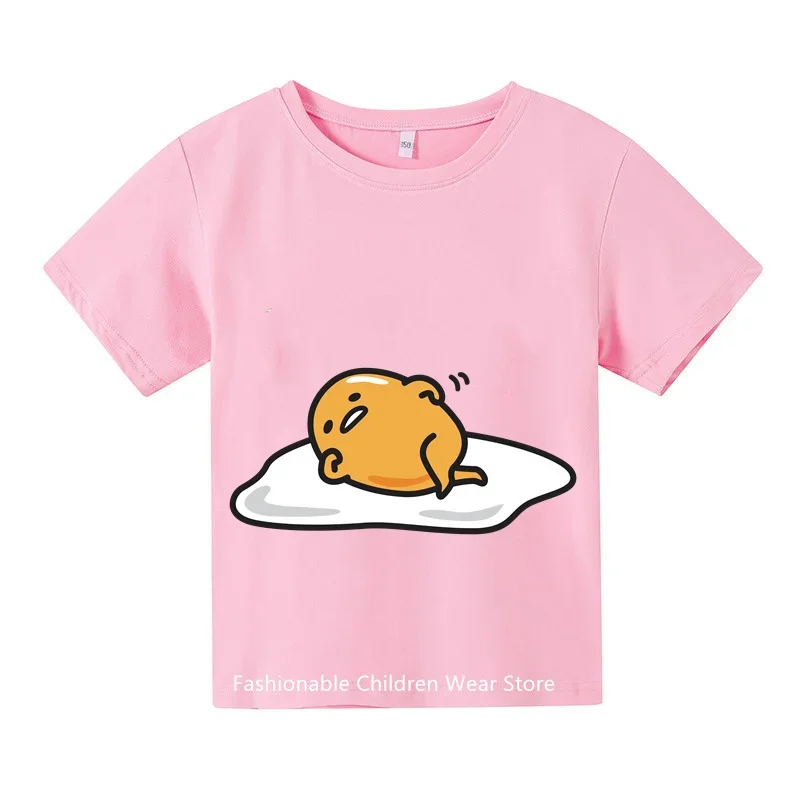 

Boys and Girl Print Anime Lazy Egg Gudetam Print T shirt Children Summer Short Sleeve Top Kids Baby Casual T-shirt