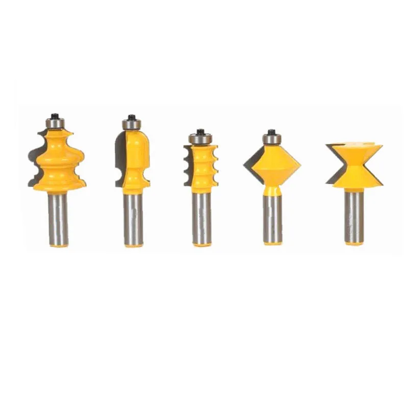 Triple Bead & Triple Flute 5pcs Large Molding Router Bit Milling Cutter Knife Cabinet Door for Wood Working