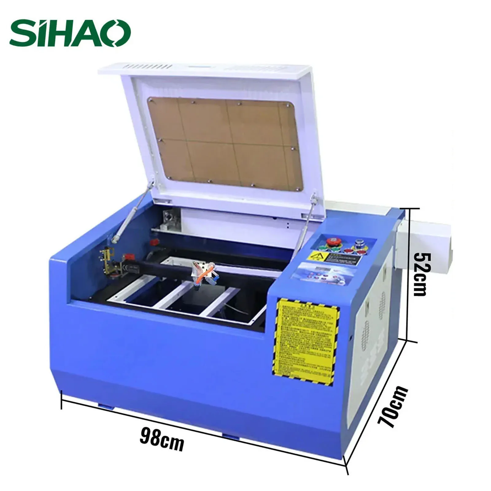 

SIHAO 50W CO2 Laser Engraver with Water Cooling - 400x300mm for Leather/Cloth/Fabric, High-Speed Engraving & Cutting