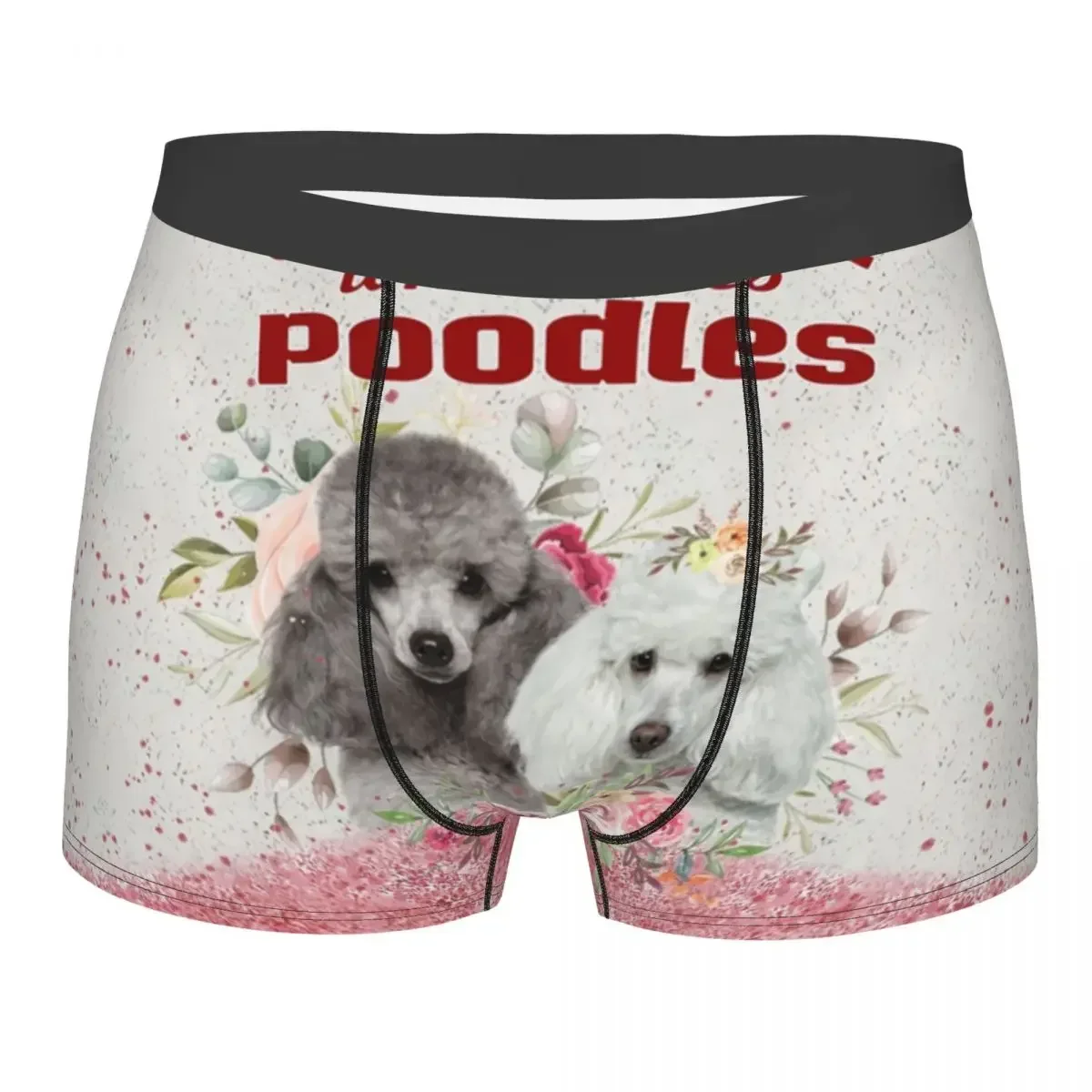 Custom Poodle Graphic Underwear Men Breathbale Pudel Dog Lover Boxer Briefs Shorts Panties Soft Underpants For Homme