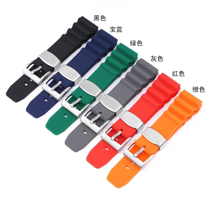20mm 22mm cinturino subacqueo per Seiko Water Ghost Omega Casio cinturino da uomo sportivo cinturino in gomma siliconica impermeabile sgancio rapido