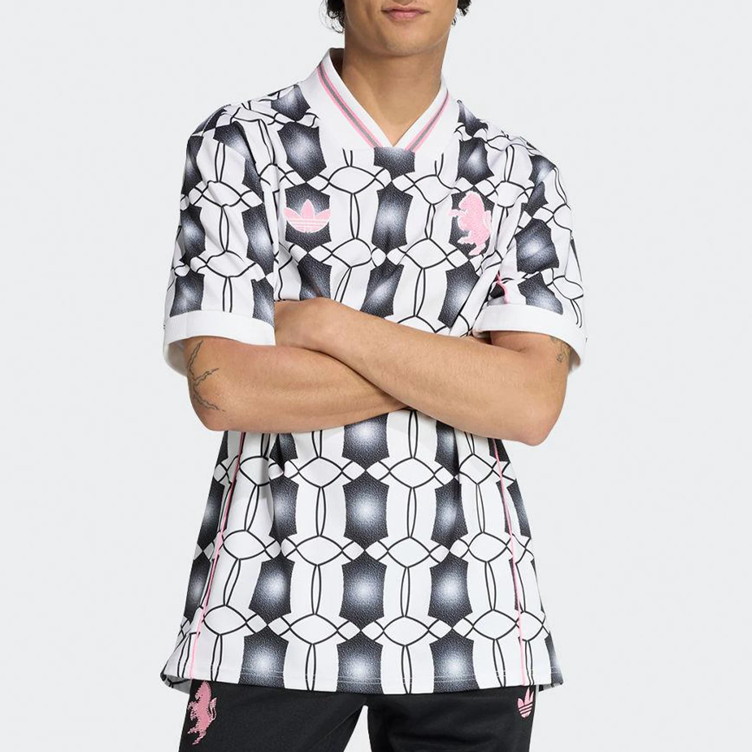 Adidas genuine LFSTLR new men's white and black watch short sleeved jersey JM9447
