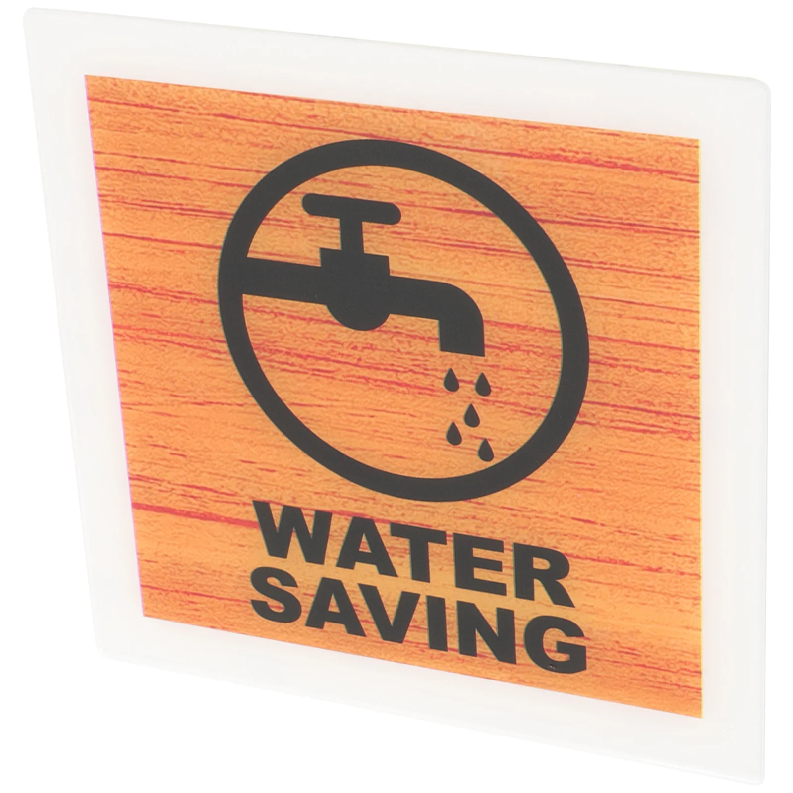 

Water Saving Sign Acrylic Caution Sign Wall Mount Lightweight Easy Install Bright Colors Safety Signs Bathroom Decor Room Decor