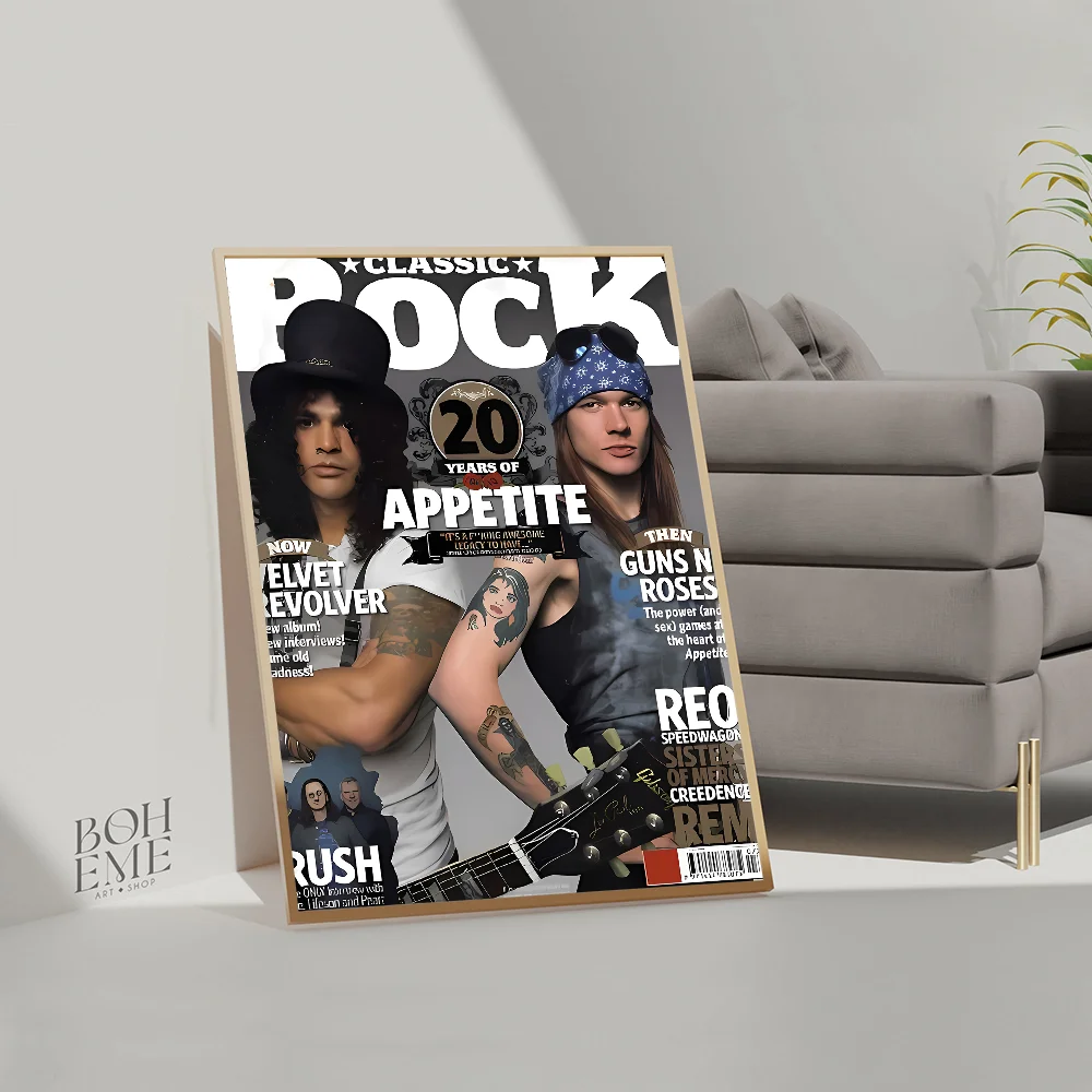 Guns N Roses Rock Band Self-adhesive Art Poster Whitepaper Prints Posters Artwork Home Decor