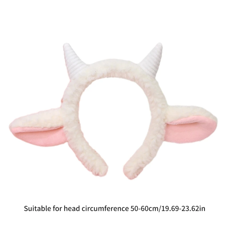 Plush Sheep Ear Hairhoop Furry Ear Headband Cosplay Costume Christmas Party Lovely Headdress Adult Kids Funny Headpieces