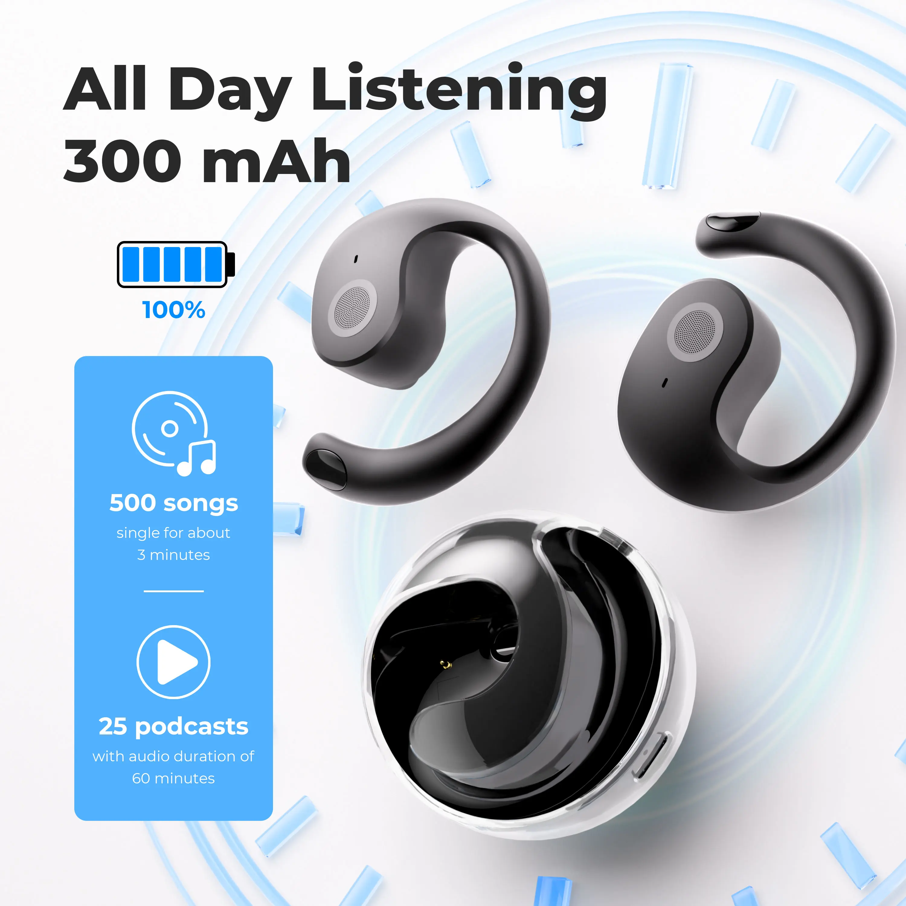 AI Real-Time Language Translator Earbuds 144 Languages Wireless Bluetooth Headphones Voice Translation for Travel & Business