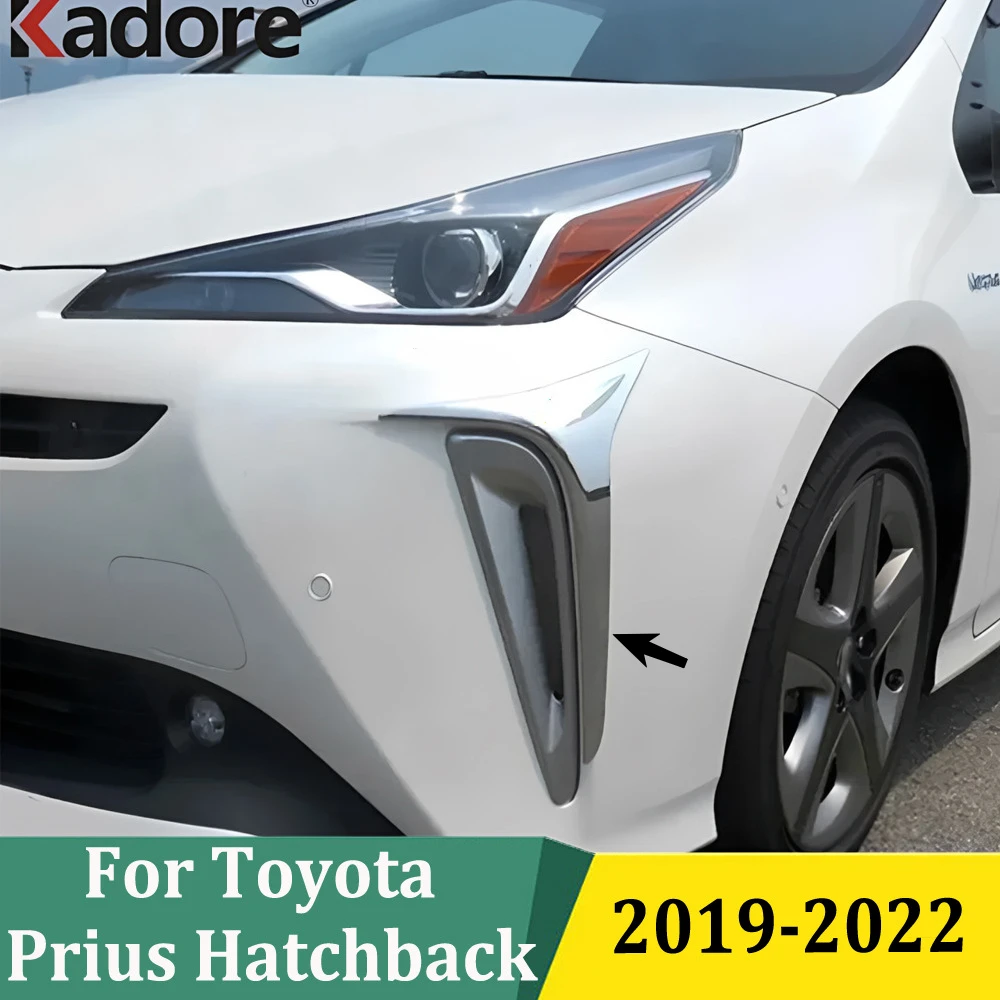 

For Toyota Prius Hatchback 2019 2020 2021 2022 Chrome Front Fog Light Lamp Eyebrow Eyelid Strip Cover Foglights Trim Accessories