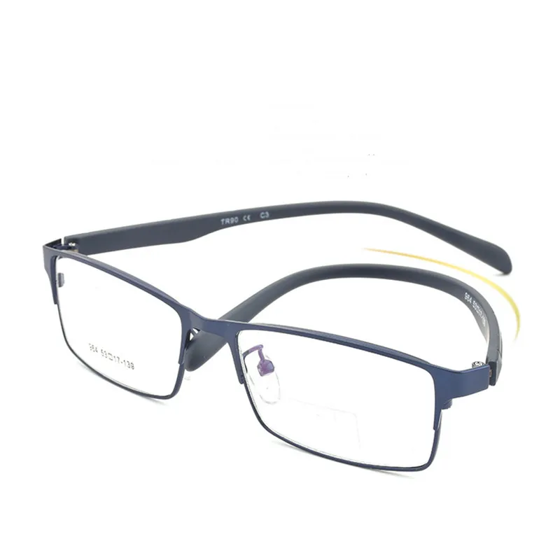TGCYEYO Men Alloy Glasses Frame Fashion Male Square Ultralight Eye Myopia Prescription Eyeglasses Flexible TR90 Mirror Leg 964