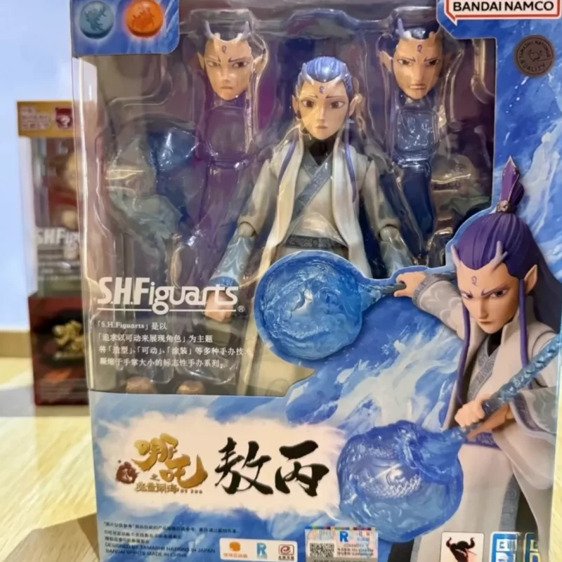 Original bandai s.h. figuarts nezha nascimento do demônio ne zha ao bing figuras de ação china anime brinquedo ornamento modelo brinquedos presente