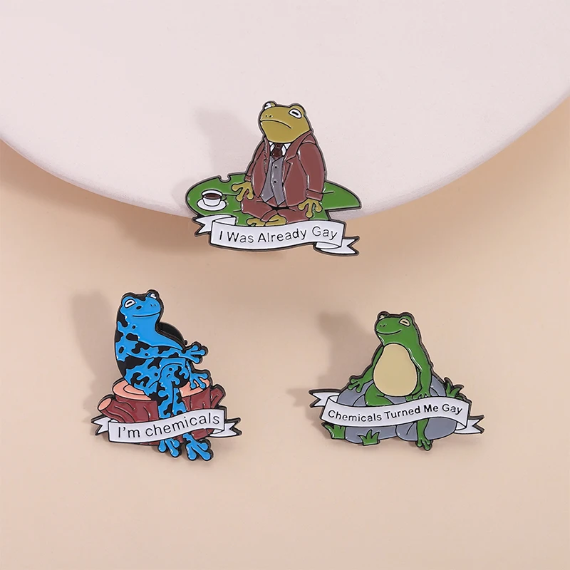 Cute Frog Collection Enamel Pins Slay-DHD Mental Health Autism Frog Brooches Lapel Badge Fashion Jewelry Gifts for Kids Friends image 5