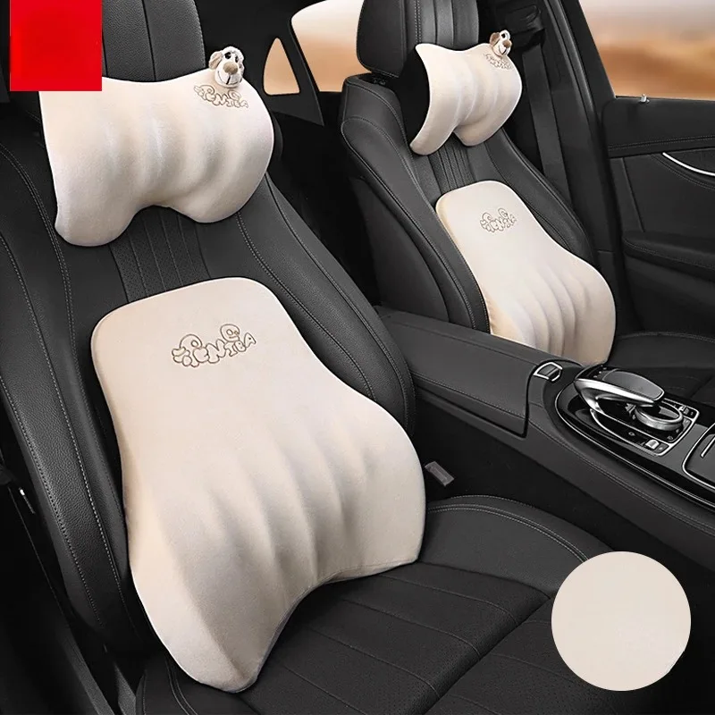 Car Driver Pillow Memory Foam Car Lumbar Support Cushion Car Seat Neck Cartoon Pillow Seat Supports  Lumbar Support Pillow