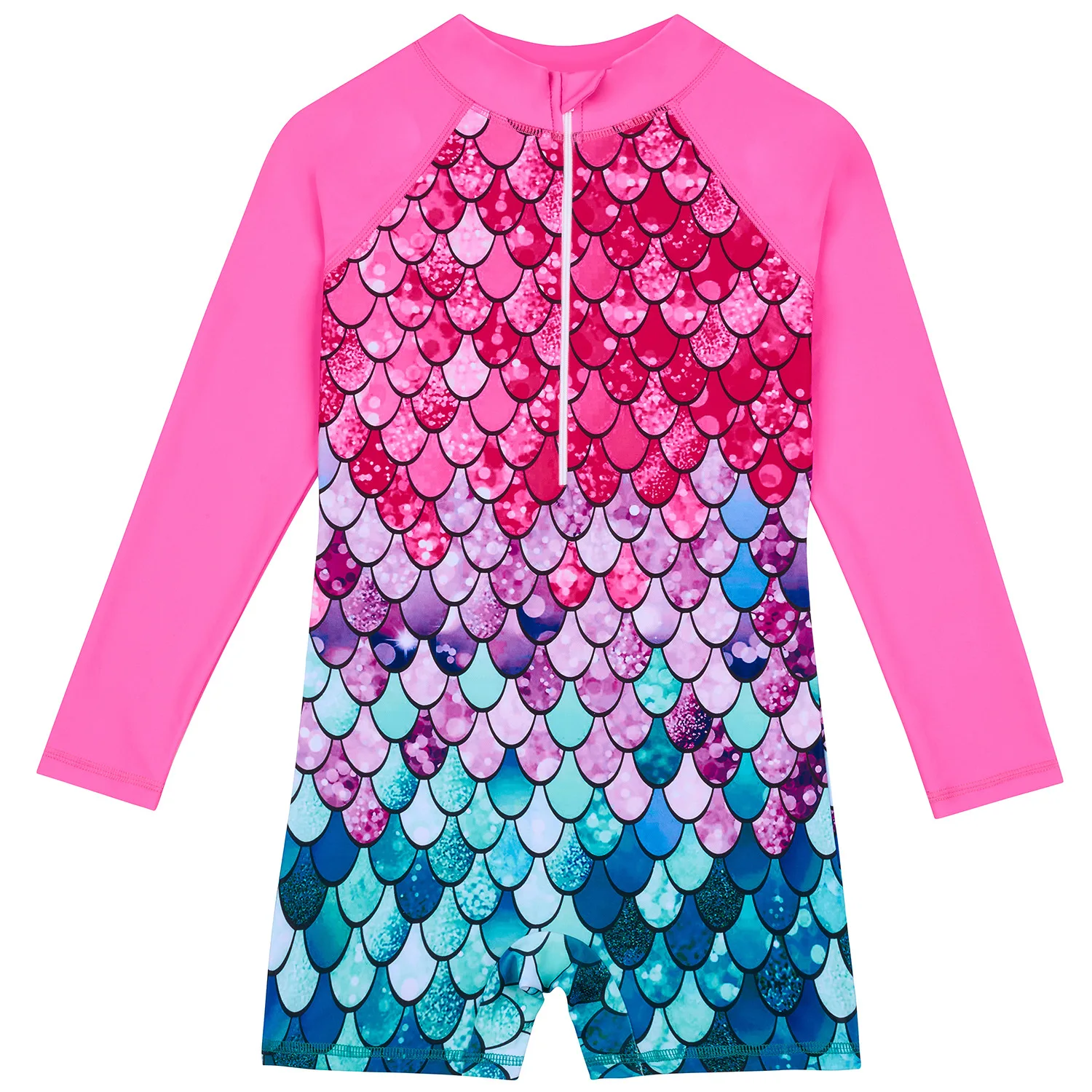 Badeanzug Kinder Sommer Meerjungfrau Mädchen einteilig Langarm Schwimmen Strand tragen Kinder Kinder Sport schnell trocknend Badeanzug – Detail 13