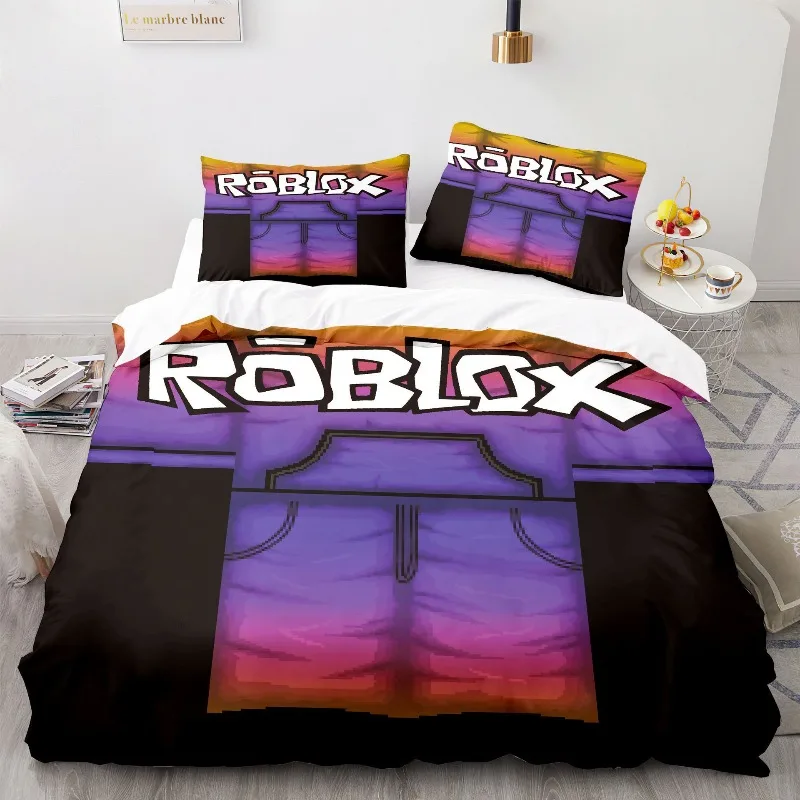 Game Roblox Anime dekbedovertrek schattig bedrukt kinderslaapkamer tiener beddengoed polyester huidvriendelijk kindercadeau