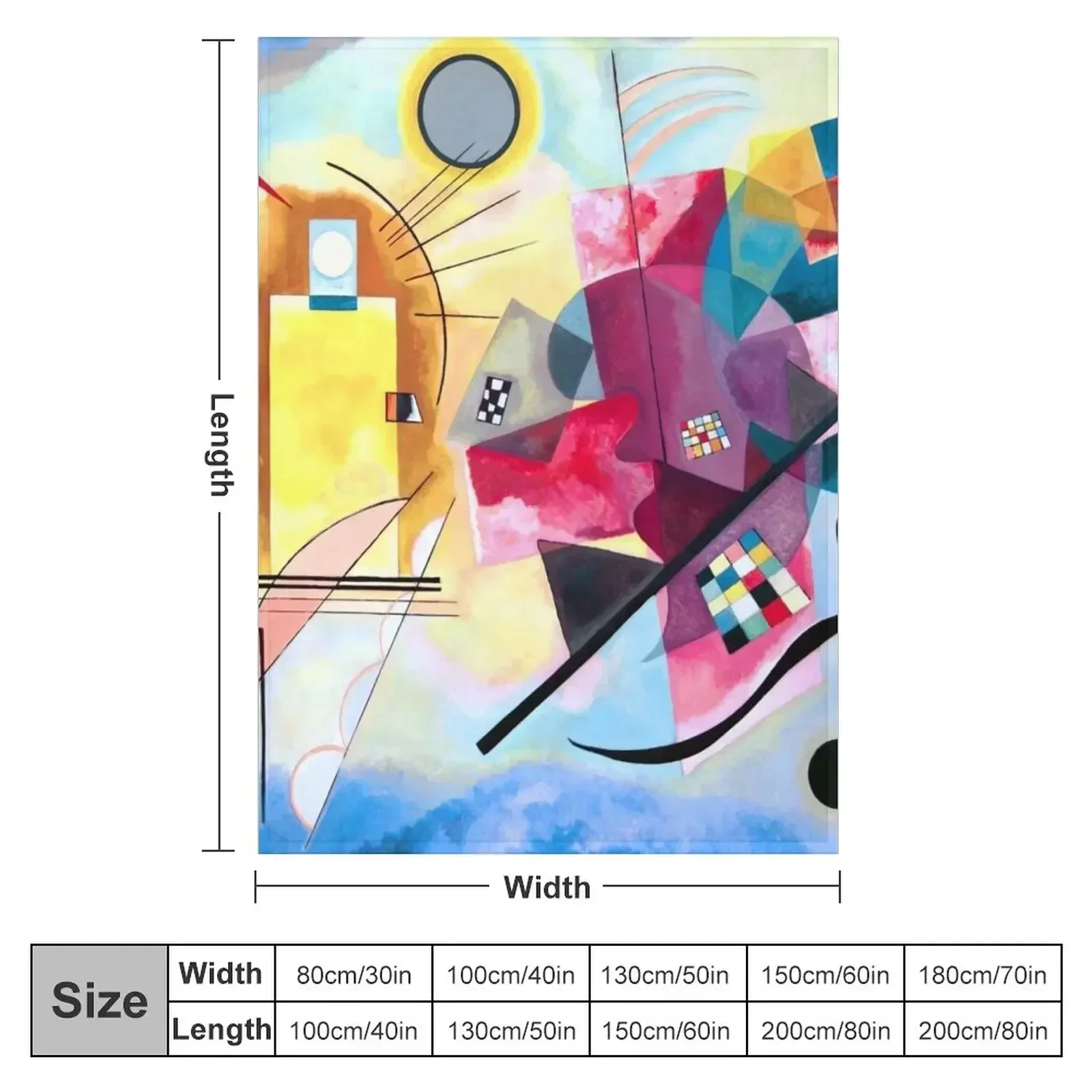 Wassily Kandinsky - Yellow Red Blue Throw Blanket couch cozy soft plush fuzzy picnic outdoor blanket