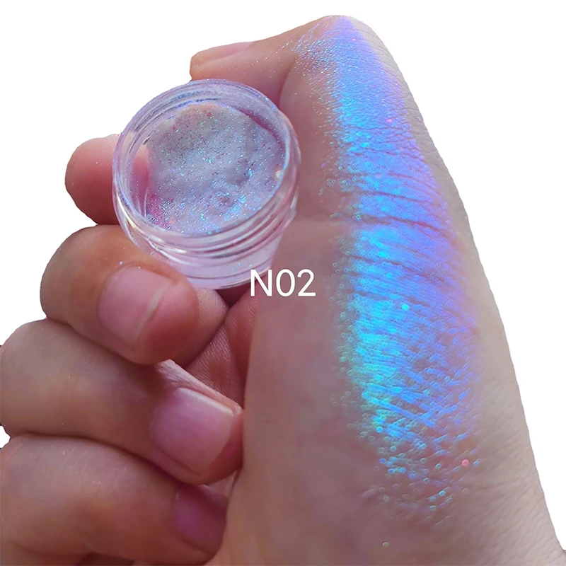 Chrome Laser Eyeshadow Chameleon Pigment Rainbow Eyeshadow Powder Light Change Holographic Colorful Eyeshadow Pigment Glitter