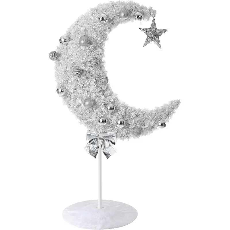 6FT 120 LED Lighted Eid Ramadan Tree Handmade Mubarak Muslim Islamic Crescent Moon Star Artificial