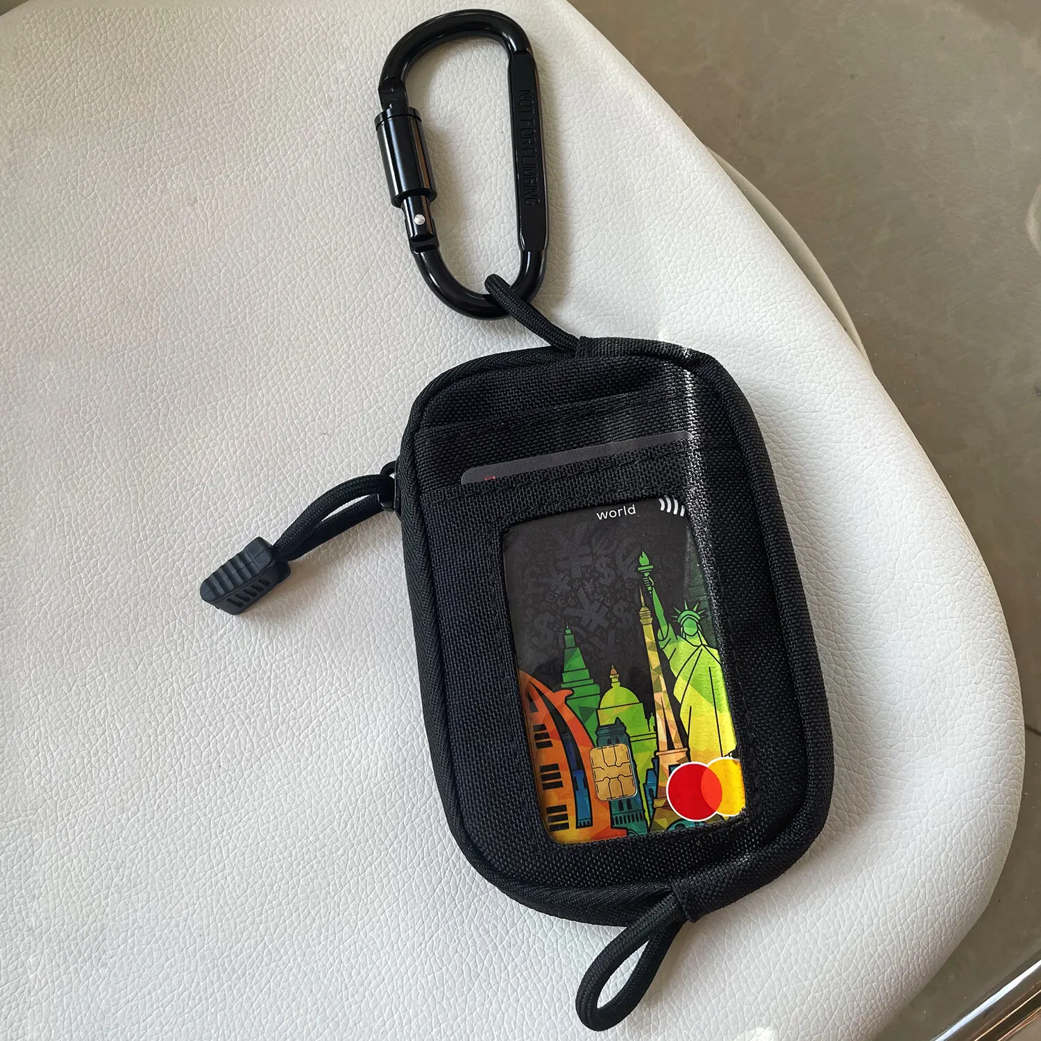 Military Enthusiast Accessory Small Waist Bag Outdoor Travel Coin Zipper ID Card Pouch with Mountaineering Buckle and Lanyard
