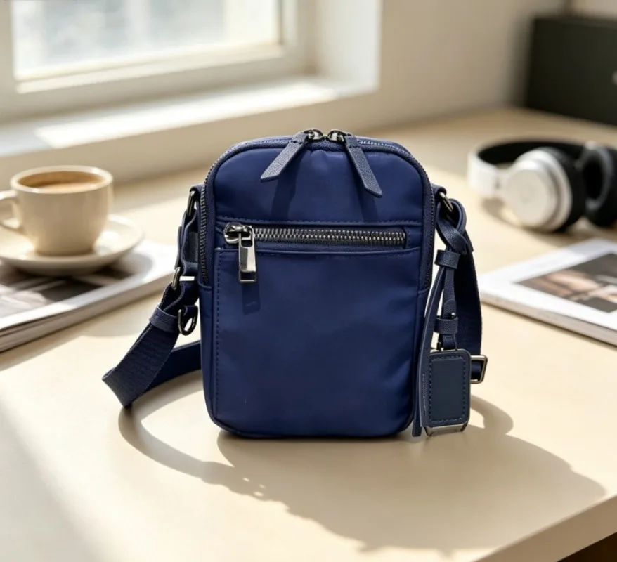 Ultra Lightweight Nylon Shoulder Bag Small Mini Premium Fashion Minimalist Elegant Casual Daily Crossbody Sling Pack