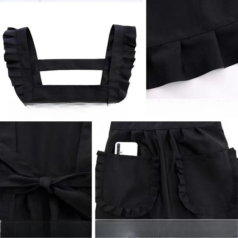 Foreign Style Apron Kitchen Household Anti-fouling and Dirt-resistant Apron Waist Nail Salon Overalls Women Three-color Optional
