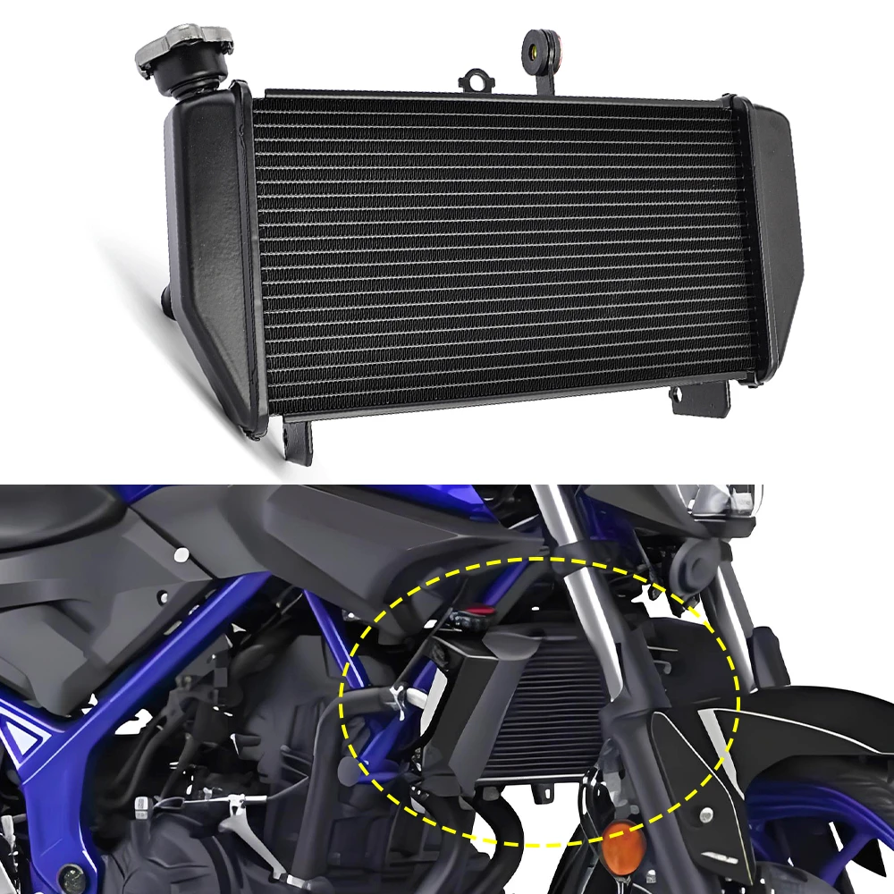 

YZF-R3 MT-03 Aluminum Engine Radiator Coolant Cooler Cooling Water Tank System For Yamaha MT 03 YZF R3 2015-2026
