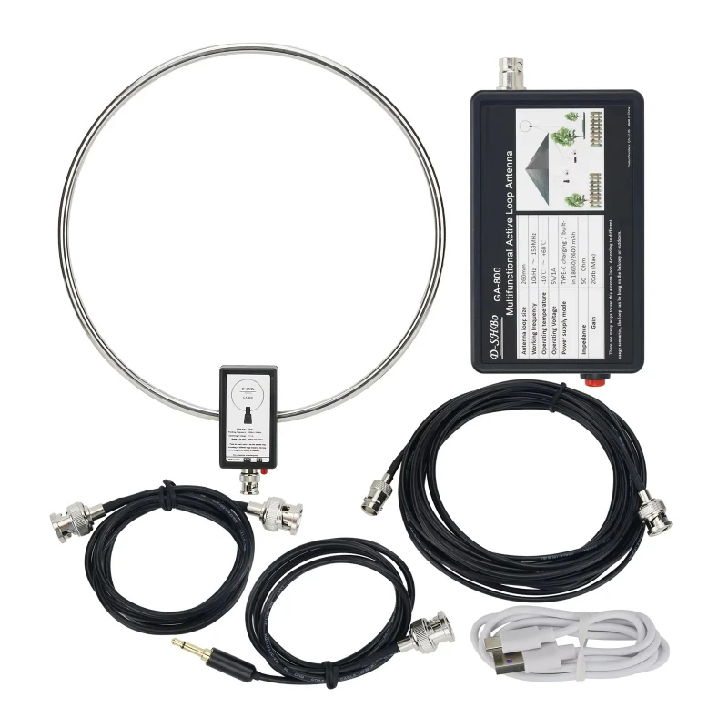 

Active circular antenna portable shortwave high-frequency antenna 10KHz-159MHz for communication radio