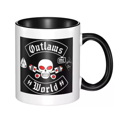 Outlaws Mc Support Mug Funny Ceramic Coffee Cups Tea Mugs Milk Cup Drinkware Gifts for Friends