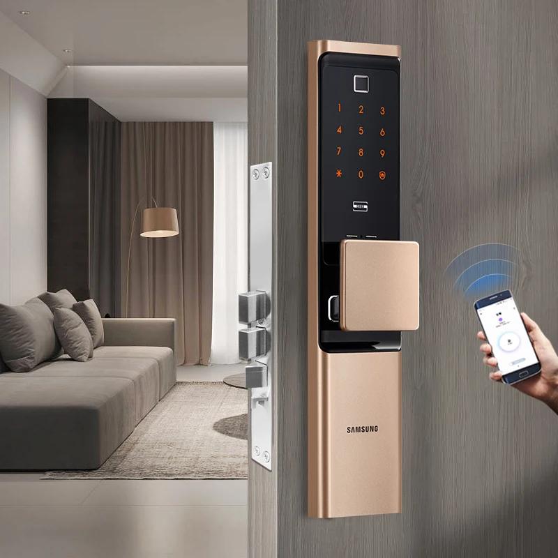 for SamsungDR719 Smart Electronic Lock Fingerprint Card Sensing WiFi Remote Access for Wood Door Home Security Security