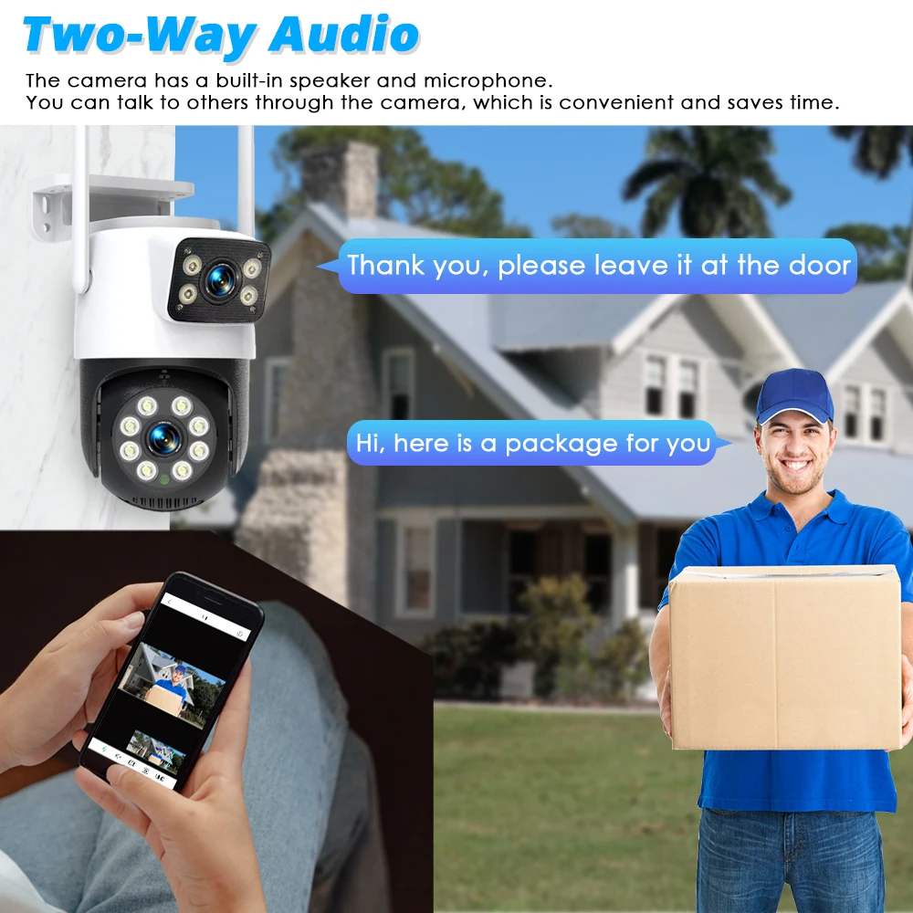 Imagem -03 - Dual Lens Ptz Video Surveillance Câmera Dual Screen ai Humano Auto Tracking Dual Audio Outdoor Segurança Wifi Tuya 8mp 4k