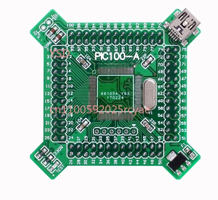 Placa base MCU compatible con las series DsPIC/PIC32/PIC24 – 64/80/100 pines, sin ensamblar (sin MCU)