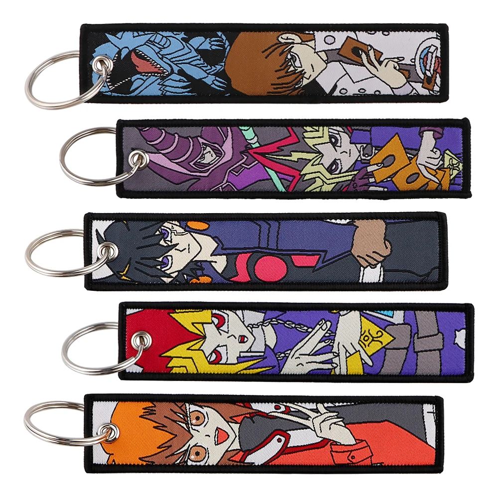 

Japanese Card Anime Key Chain for Motorcycles and Cars Key Fobs Holder Embroidery Key Tag Key Ring Accessories Gifts