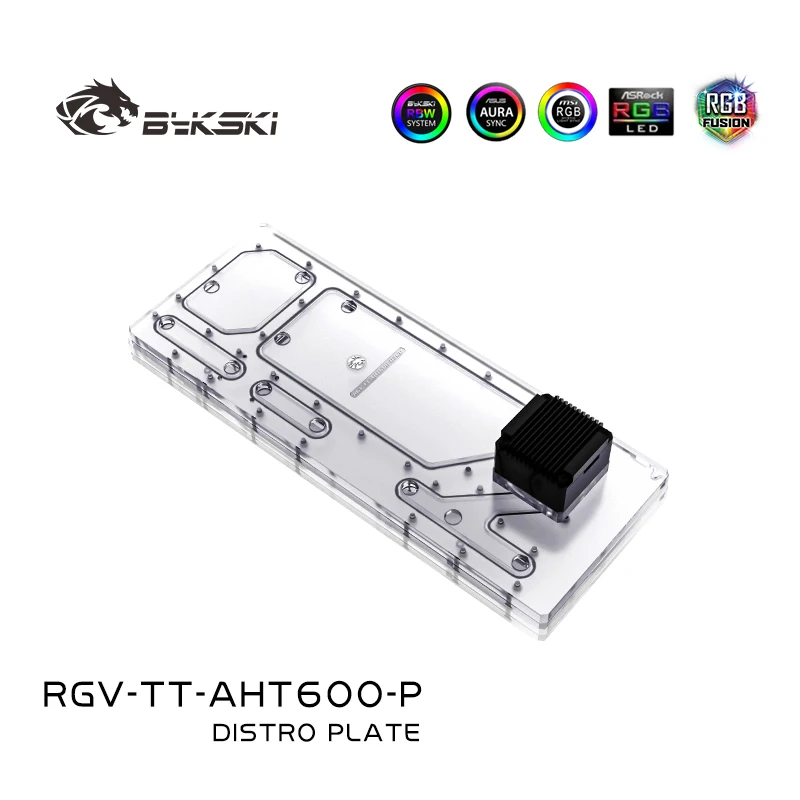 Bykski-placa astro para caja TT AH T600, Kit de placa de canal de radiador 360 + 480, solución de bucle de refrigeración por agua, RGV-TT-AHT600-P de 12V/5V