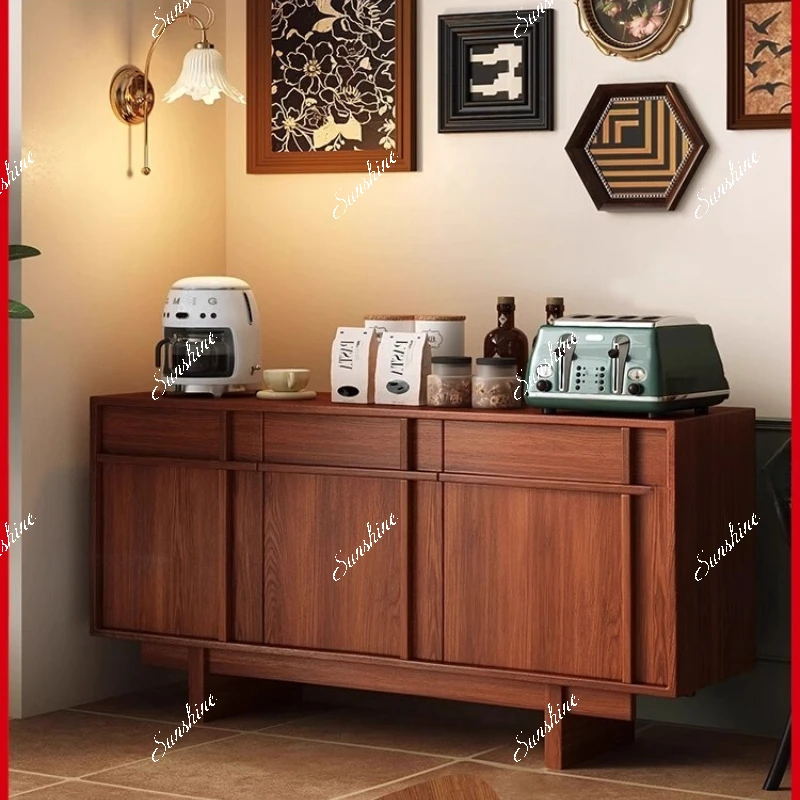 

Solid wood retro dining side cabinet wall storage cabinet living room 1.6 meters bucket cabinet