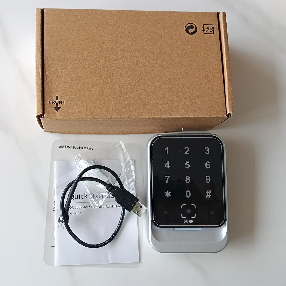 QR600-HK Dynamic QR Code Scanner 13.56MHz NFC RFID Reader Keypad Wiegand RS485 Waterproof Access Control Visitor Entry System