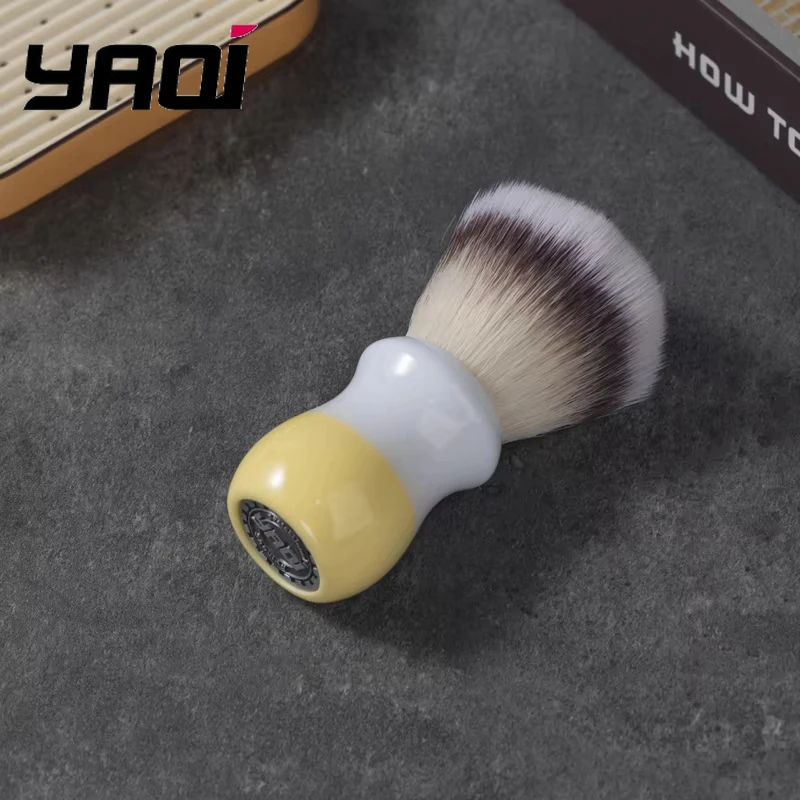 2026 YAQI Naicha (Milk tea) Synthetic Hair Mens Wet Shaving Brush Men Wet Shave Brushes Yaqi Travel Shaving Brush