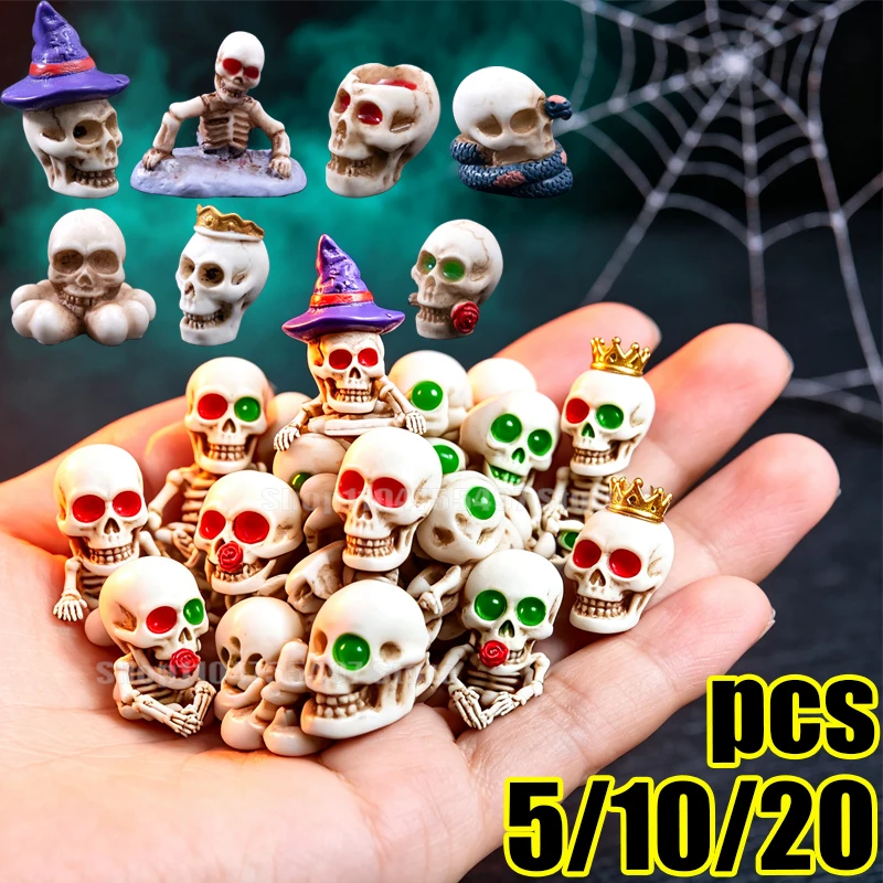 Mini Ornement d'Horreur en Résine avec Support Adhésif, Ornement d'Halloween, Squelette, Momie, Fantôme de la Résurrection pour Festival, Maison, Bureau, Créatif