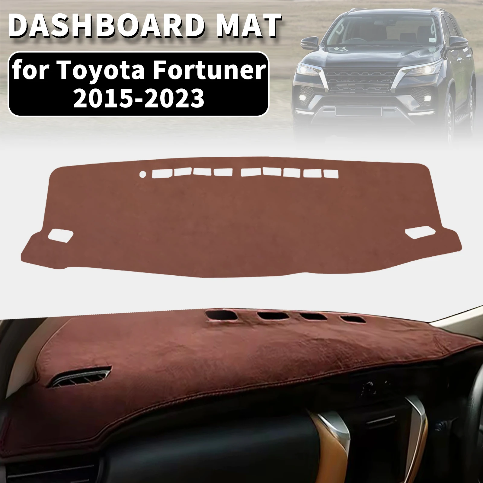 

for Toyota Fortuner 2015-2023 Dashmat Dashboard Cover Dash Mat Anti-UV Sun Shade Carpet Pad Car Styling Accessories Protector