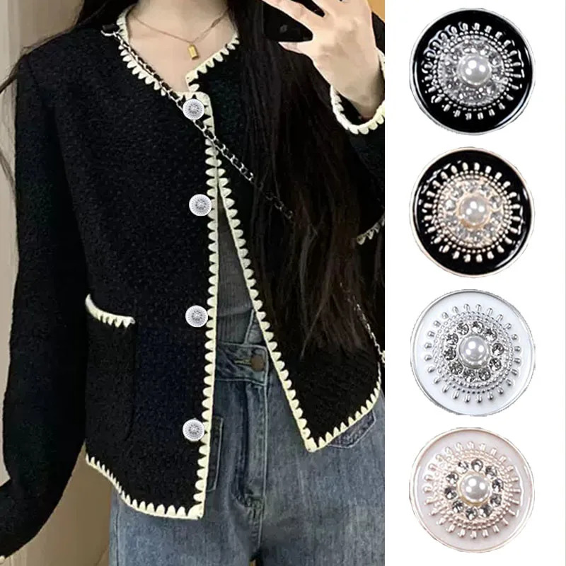 

Fashionable and Luxurious Pearl Buttons for Women, Shirts, Knitwear Sweaters, Clothing Buttons, Sewing Buttons, 10