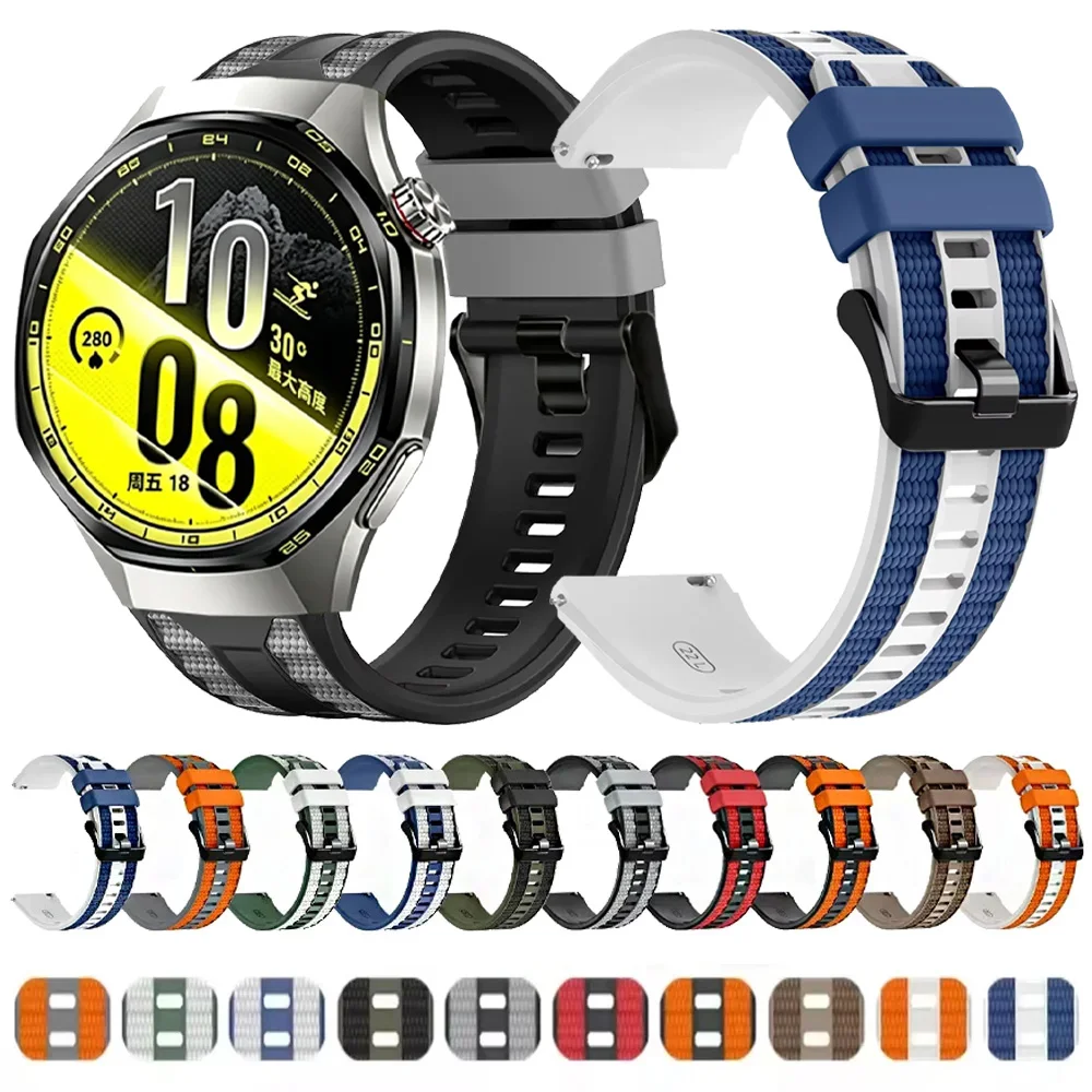 22mm Sports Silicone Strap For Huawei Watch GT7 Pro GT6-5 Pro 46mm GT7-6-5-4 5 46mm Adjustable Bracelet Huawei Watch Ultimate 2