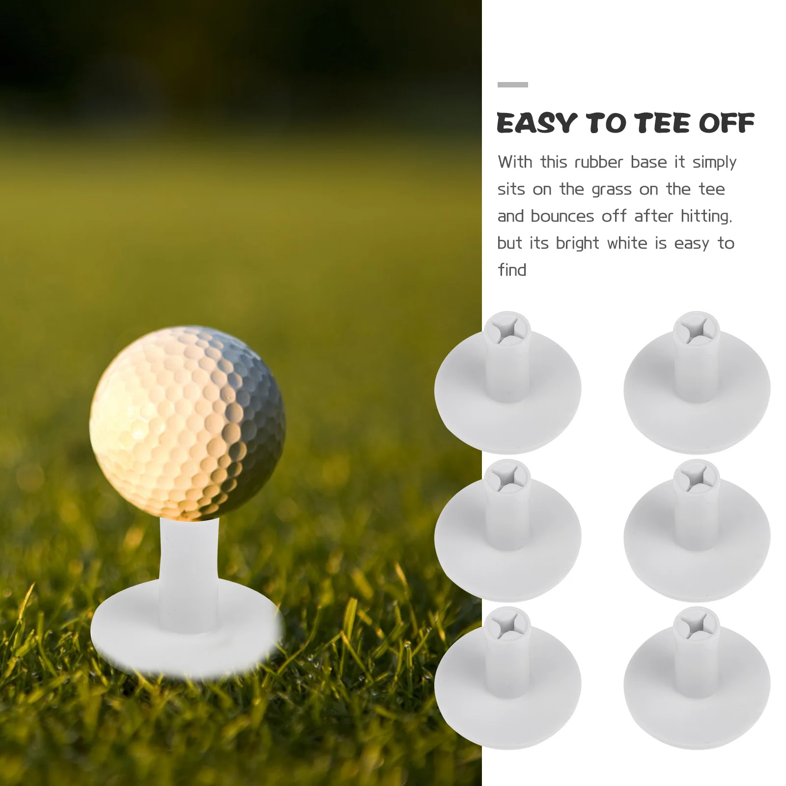 

6Pcs Tpr Golf Ball Tees Holder Durable Practical Gift for Golf Lovers Enhance Distance Accuracy Swing Consistency