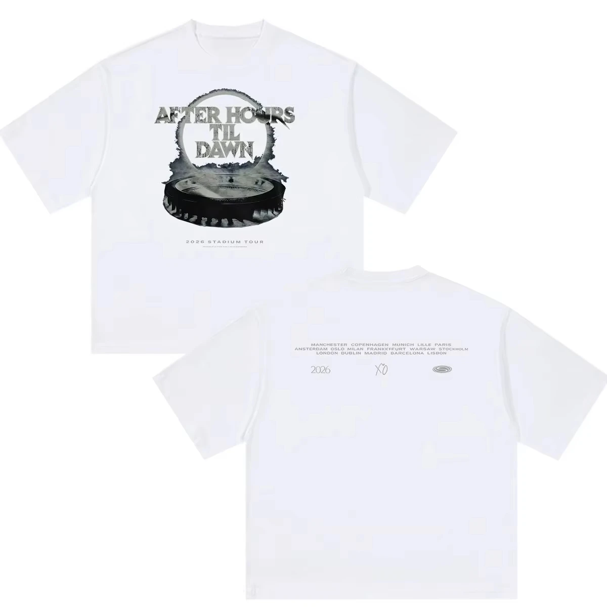 The Weeknd After Hours Til Dawn Stadium Tour 2026 T-Shirt Baumwolle Grafik-Shirt Herren Damen Sommer Streetwear – Detail 3