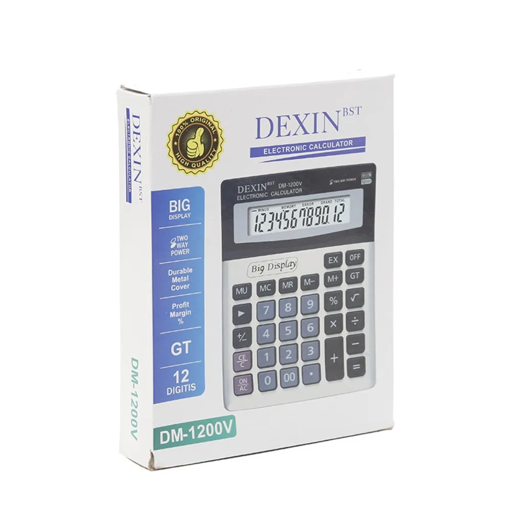 12 Digit Electronic Calculator Big Display Solar&Battery Desktop Calculator Math Stationery Accounting Calculator Office Supply