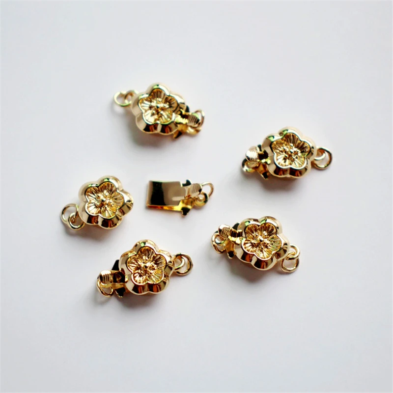 1/3 Pieces/batch Flower Shape Necklace Bracelet DIY Jewelry Making Connector 925 Silver/golden/Rose Gold Clasp Accessories
