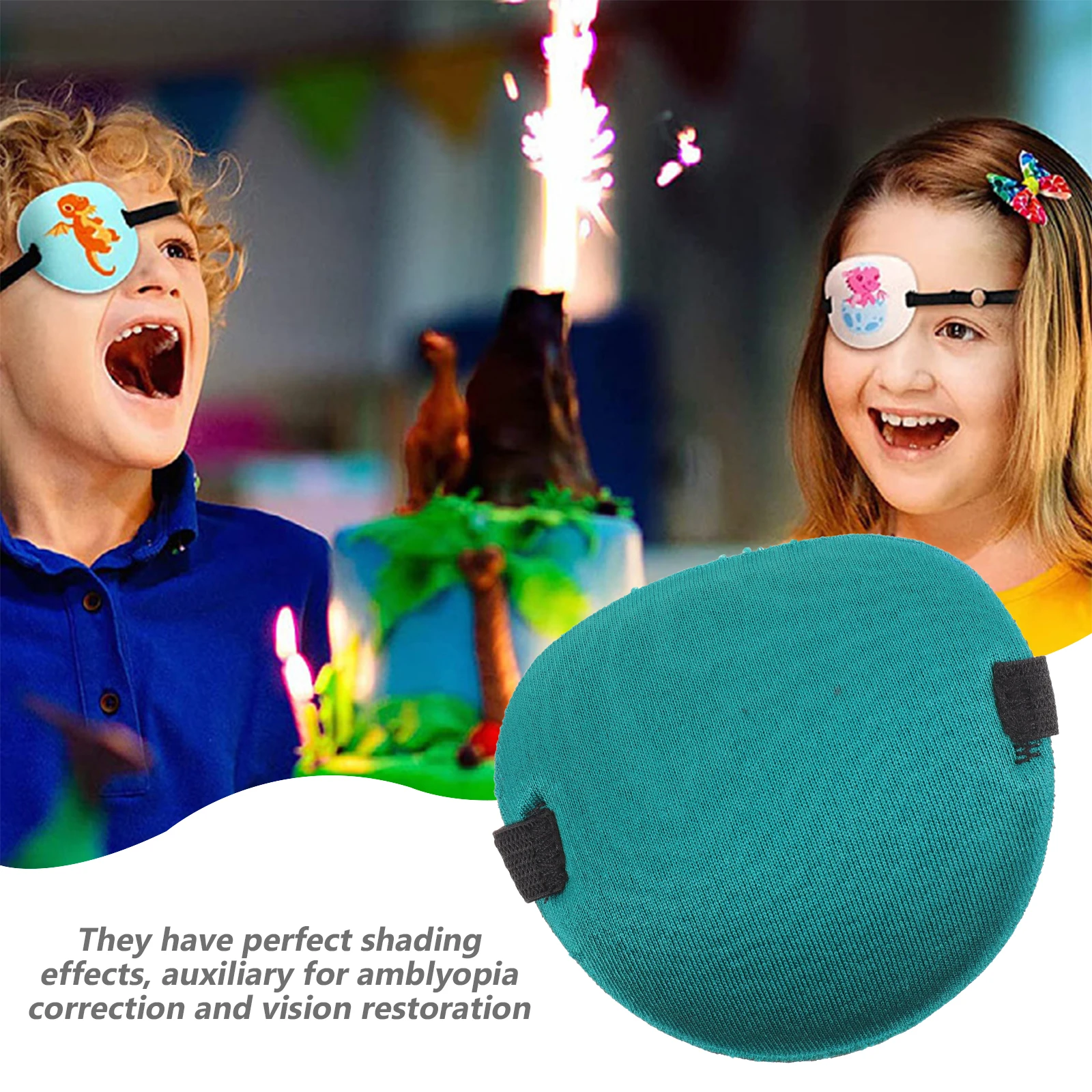 

6 Pcs Kids Eye Patches Amblyopia Correction Breathable Lightweight Portable Single Eye Covers Comfortable Elastic Protectors