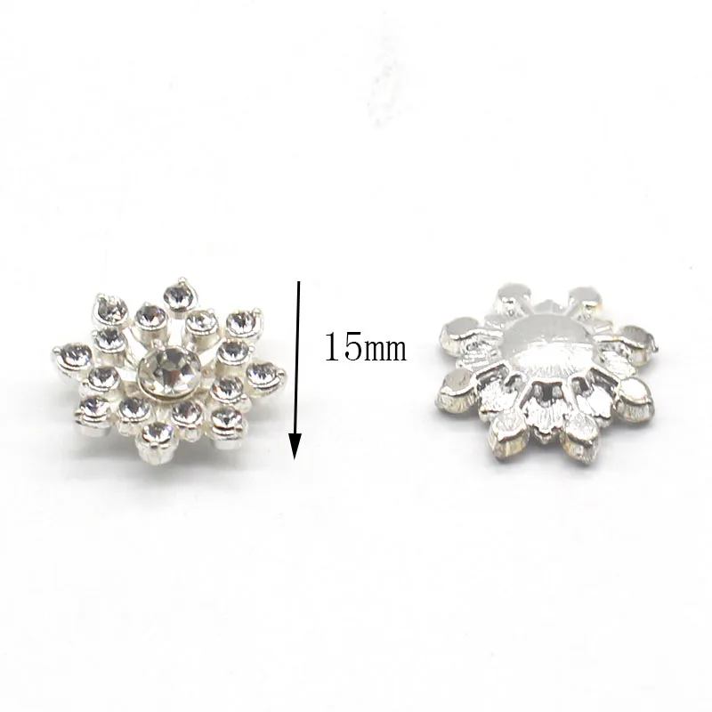 10Pcs/pack Metal Rhinestones Snowflake Plating Buttons sewing handmade clothing and clothing and clothing